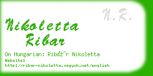 nikoletta ribar business card